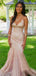 Sexy Spaghetti Strap V-neck Mermaid Sleeveless With Trailing Long Prom Dresses For Party, PG139