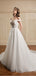 Gorgeous Off-shoulder Sleeveless A-line White Long Weddding Dresses With Trailing, PGW11