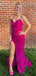 Sexy Sweetheart V-neck Mermaid Sleeveless With Front Slit Long Prom Dresses For Party, PG131