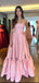 Cute Sweetheart Sleeveless A-line Satin Long Prom Dresses For Party, PG751