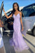 Sexy Spaghetti Strap V-neck Sleeveless Mermaid Lace Long Prom Dresses For Party, PG475