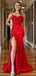 Sexy Spaghetti Strap Mermaid Sleeveless Prom Dresses With Front Slit For Party, PG159