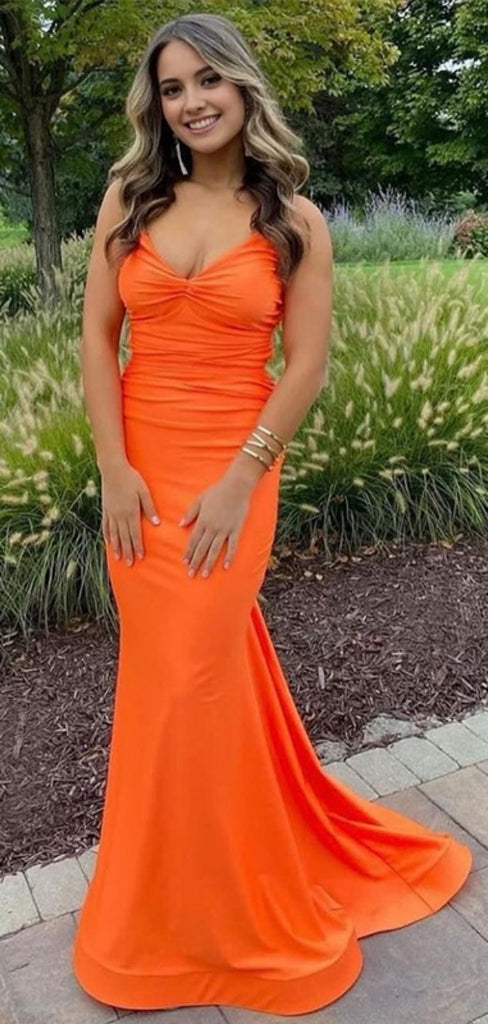 Sexy Spaghetti Strap Sleeveless Mermaid Long Prom Dresses For Party, PG83