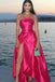 Formal Sweetheart Sleeveless A-line Satin Long Prom Dresses For Party, PG609