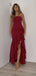 Sexy Sweetheart Sleeveless Mermaid Satin Long Prom Dresses For Party, PG831