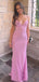 Sexy Spaghetti Strap V-neck Mermaid Sleeveless Long Prom Dresses For Party, PG103