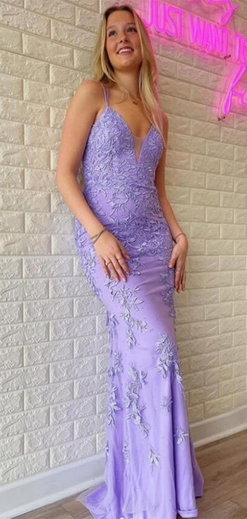 Sexy Spaghetti Strap Mermaid Sleeveless Long Prom Dresses For Party, PG91