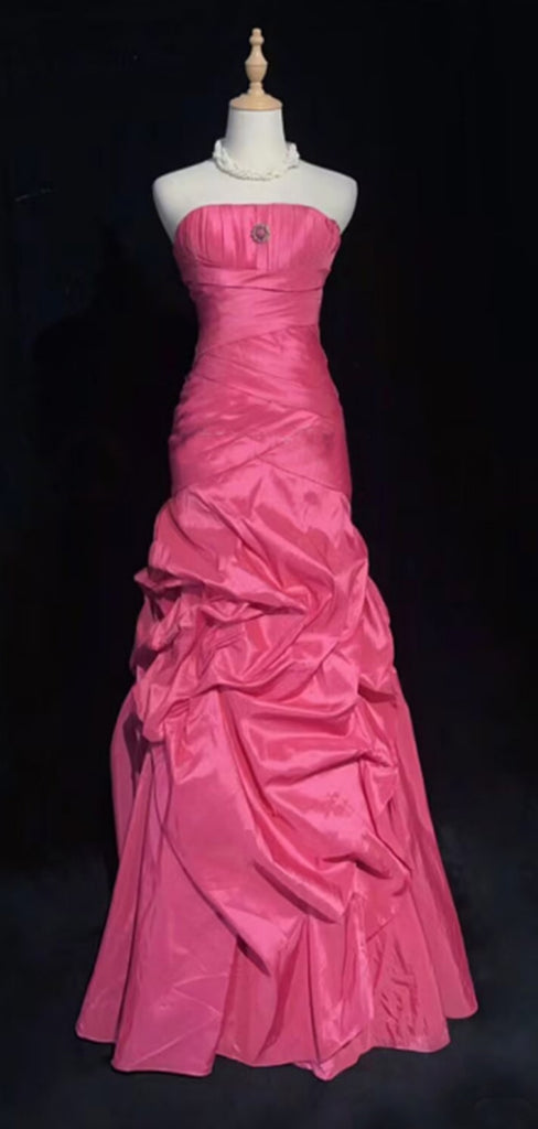 Elegant Sweetheart Sleeveless Mermaid Satin Long Prom Dresses For Party, PG283