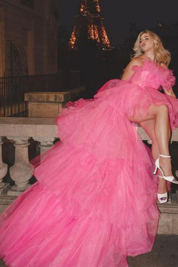 Elegant Sweetheart Sleeveless A-line Tulle Long Prom Dresses For Party, PG573