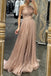 Shiny One-shoulder Sleeveless A-line Sequin Long Prom Dresses With Trailing For Party, PG451