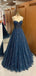 Elegant Spaghetti Strap Sleeveless A-line Tulle Long Prom Dresses For Party, PG439