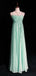 Simple Spaghetti Strap Sleeveless A-line Chiffon Long Prom Dresses For Party, PG279