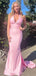 Sexy V-neck Sleeveless Mermaid With Trailing Long Prom Dresses, PG59