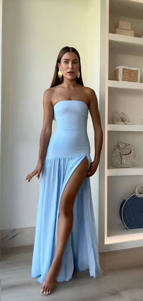 Sexy Sweetheart Sleeveless Mermaid Satin Long Prom Dresses For Party, PG737