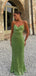 Shiny Spaghetti Strap Sleeveless Mermaid Sequin Long Prom Dresses For Party, PG972