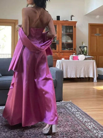 Sexy Spaghetti Strap Sleeveless Mermaid Satin Long Prom Dresses For Party, PG998