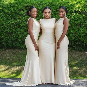 Sexy Sabrina Sleeveless Mermaid Floor Length Bridesmaid Dresses With Trailing  For Wedding Party, PGB51