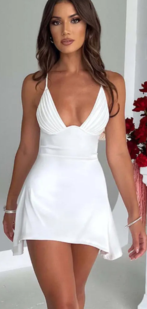 Sexy V-neck Sleeveless Short A-line Homecoming Dresses, PGH32