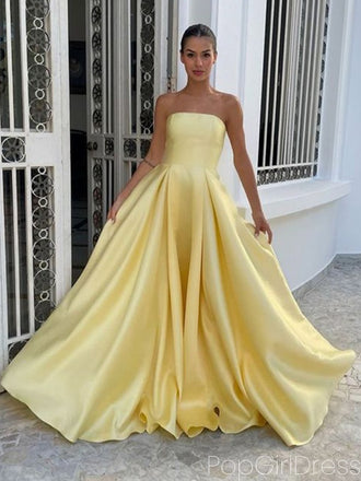 Formal Sweetheart Sleeveless A-line Satin Long Prom Dresses For Party, PG787