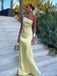 Formal Asymmetric Sleeveless Mermaid Satin Long Prom Dresses For Party, PG674