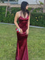 Sexy Spaghetti Strap Mermaid Sleeveless Long Prom Dresses For Party, PG127