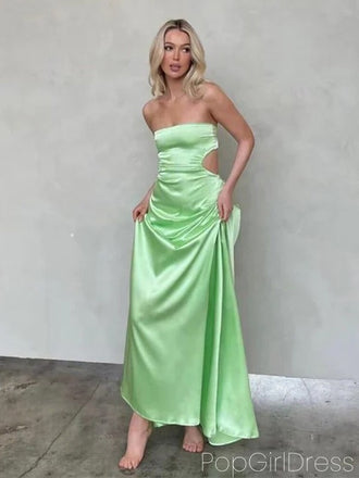 Sexy Sweetheart Sleeveless Mermaid Satin Long Prom Dresses For Party, PG846