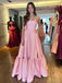 Cute Sweetheart Sleeveless A-line Satin Long Prom Dresses For Party, PG751