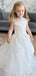 Gorgeous High Neck Sleeveless A-line White Flower Girl Dresses For Wedding Party, PGF04