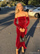 Sexy Off-shoulder Full Sleeve Mermaid Velvet Long Prom Dresses For Party, PG331