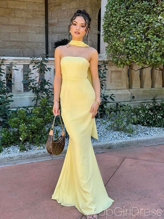 Sexy Sweetheart Sleeveless Mermaid Satin Long Prom Dresses For Party, PG894