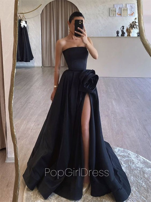 Formal Sweetheart Sleeveless A-line Satin Long Prom Dresses For Party, PG517