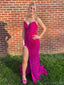 Sexy Sweetheart V-neck Mermaid Sleeveless With Front Slit Long Prom Dresses For Party, PG131