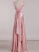 Gorgeous V-neck Sleeveless A-line Pink Prom Dresses For Wedding Party, PG35