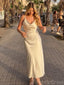 Sexy Spaghetti Strap Sleeveless Mermaid Satin Long Prom Dresses For Party, PG860