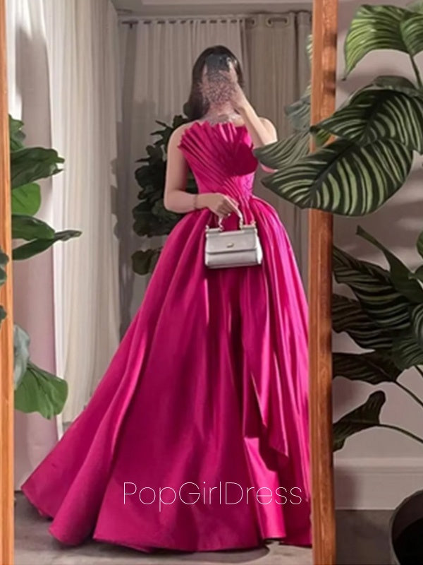 Formal Gown Sleeveless A-line Satin Long Prom Dresses For Party, PG481