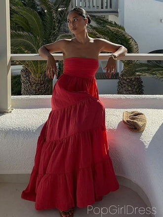 Formal Sweetheart Sleeveless A-line Satin Long Prom Dresses For Party, PG926