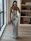 Shiny Square Sleeveless Mermaid Sequin Long Prom Dresses For Party, PG497