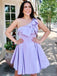 Cute One-shoulder Sleeveless Short A-line Homecoming Dresses For Party, PGH135