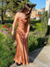 Sexy Spaghetti Strap Sleeveless Mermaid Satin Long Prom Dresses For Party, PG876