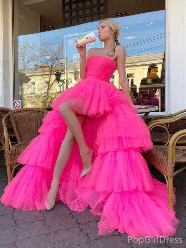 Unique Sweetheart Sleeveless A-line Tulle Long Prom Dresses For Party, PG355