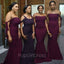 Sexy Off-shoulder Sleeveless Mermaid Satin Bridesmaid Dresses For Wedding Party, PGB119