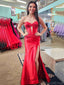 Sexy Sweetheart Mermaid Sleeveless With Side Slit Long Prom Dresses For Party, PG107