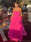 Formal Sweetheart Sleeveless A-line Tulle Long Prom Dresses For Party, PG662
