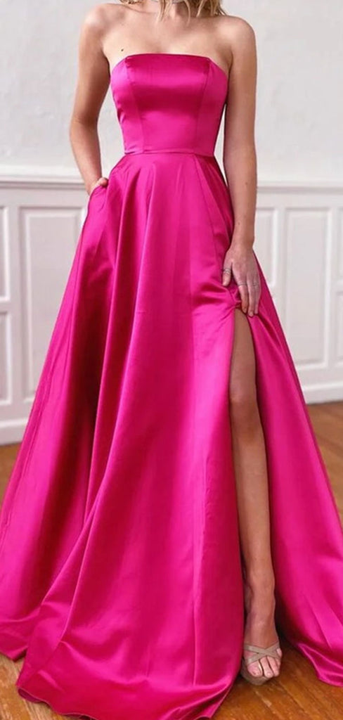 Vintage Sweetheart Sleeveless A-line Long Prom Dresses With Side Split, PG16