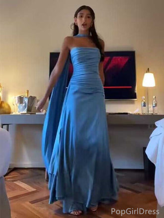 Sexy Sweetheart Sleeveless Mermaid Satin Long Prom Dresses For Party, PG387