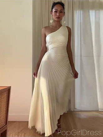 Sexy One-shoulder Sleeveless Mermaid Satin Long Prom Dresses For Party, PG910