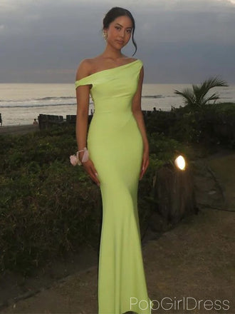 Sexy Off-shoulder Sleeveless Mermaid Satin Long Prom Dresses For Party, PG918