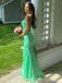 Sexy Spaghetti Strap Sleeveless Mermaid Satin Long Prom Dresses For Party, PG868