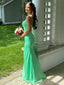 Sexy Spaghetti Strap Sleeveless Mermaid Satin Long Prom Dresses For Party, PG868
