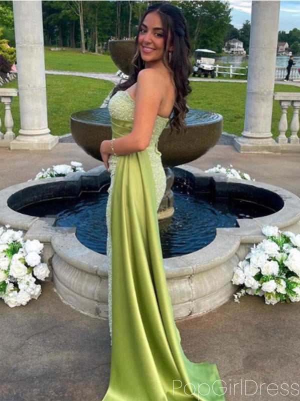 Sexy Sweetheart Sleeveless Mermaid Sequin Long Prom Dresses For Party, PG584